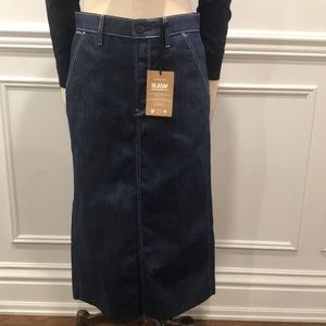 Gstar Raw long denim skirt. Ladies Size 27 NEW with tags